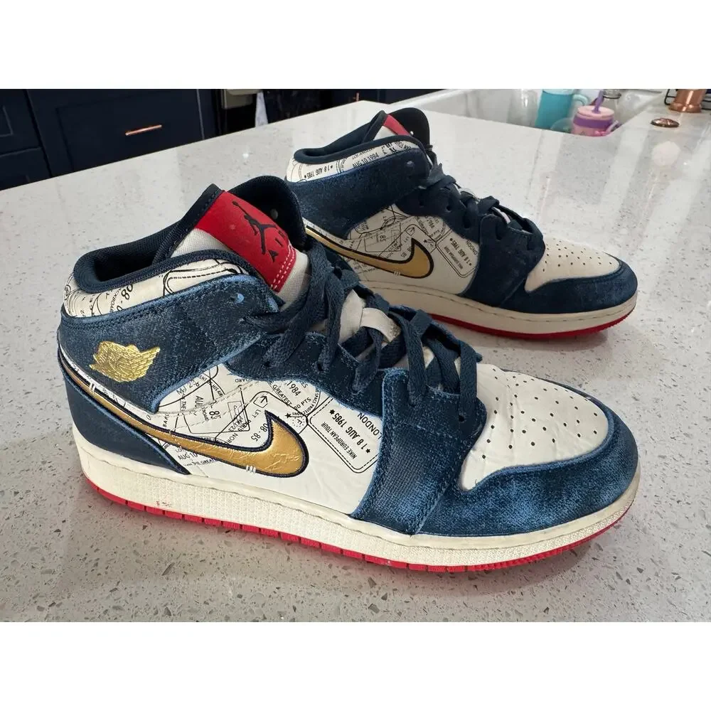 Nike Air Jordan 1 Mid SE GS Take Flight FN1353-400 Youth Size 7Y